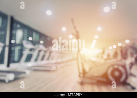 Blur indoor sport fitness gym abstract for background. Stock Photo