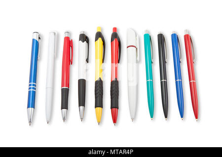 set of colored pens isolated on white background Stock Photo