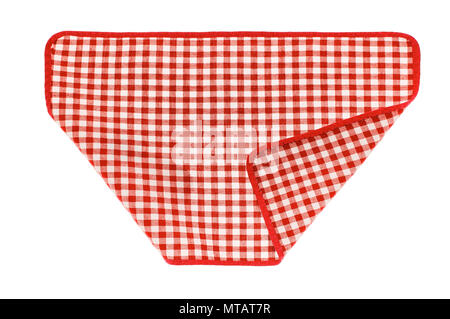 Red checkered napkin. Stock Photo