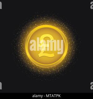 Golden Pound label Stock Vector