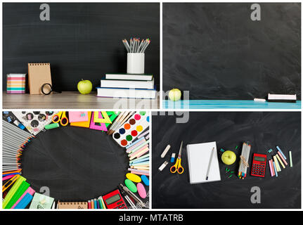 Big collection of Back-to-school concept for your text, design Stock Photo