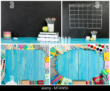 Big collection of Back-to-school concept for your text, design Stock Photo