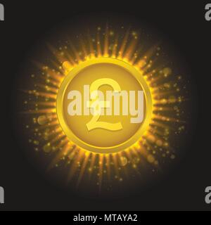 Golden Pound label Stock Vector