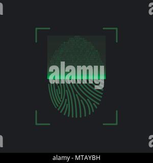 Fingerprint scan icon Stock Vector