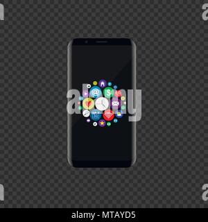 Colored icon set Stock Vector