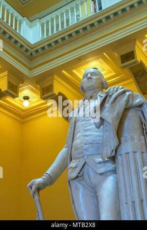The statue of George Washington inside the Richmond Capital Building, Virginia, United States. Stock Photo