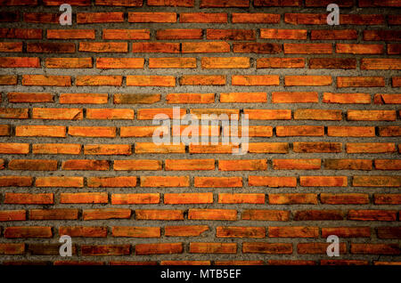 The wall from brick and brick background, red brick and pattern of brick wall background, old brick wall texture and vintage of brick wall Stock Photo