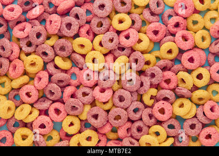 Top view of colorful cereal rings Stock Photo