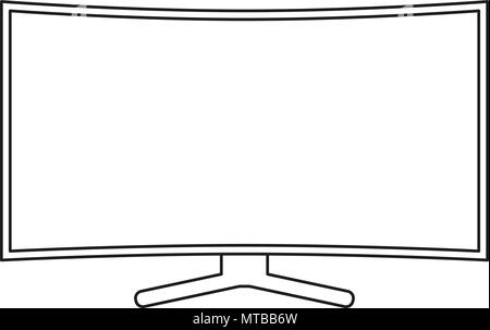 Line art black and white hd tv Stock Vector