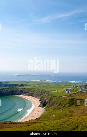Malin Beg a small Gaeltacht village, County Donegal, Ireland. It is famous for its silver strand beach Stock Photo