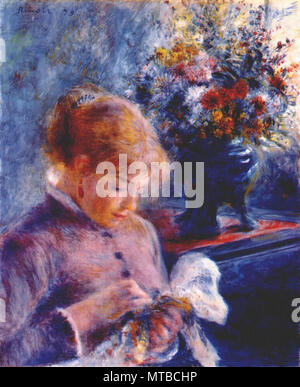 Renoir Pierre-Auguste - Young Woman Sewing 1879 Stock Photo