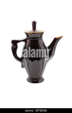 Coffee jug brown high. Isolated on white background. Stock Photo