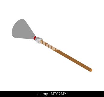Witch broom Isometric. Hand wiper besom Vector illustration. Stock Vector