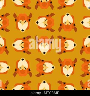 Camel face front pattern seamless. Head Animal UAE. Beast of desert background. Vector illustration Stock Vector