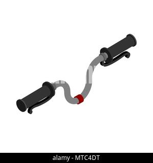 Steering wheel bike Isometric isolated. Motorcycle part. Vector illustration Stock Vector