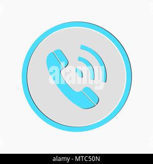 Phone Call vector icon. Style is flat rounded symbol, blue color, rounded angles, white background. eps10 Stock Vector