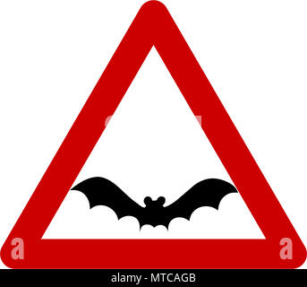 Bat Protection Sign Hazard sign with bat symbol Stock Photo - Alamy