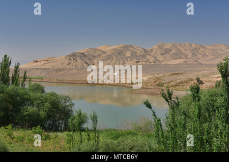 Water in the desert, Turpan, Xinjiang, China Stock Photo