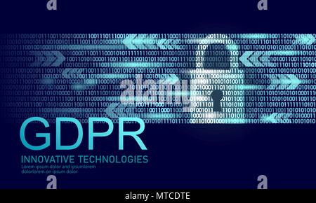 Privacy data protection law GDPR. Data regulation sensitive information safety shield European Union. Right to be forgotten removing genetic encryption. Global business ePrivacy vector illustration Stock Vector