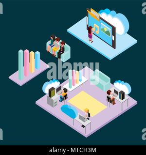 people cloud computing storage Stock Vector