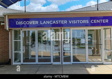 Lancaster, PA, USA - May 23, 2018: The Discover Lancaster Visitors Center offers tourists information about attractions and local places. Stock Photo