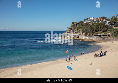 Swimming and surfing at Bronte beach in Sydney, NSW, Australia Stock Photo