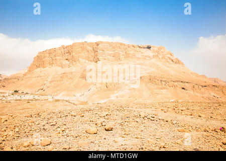 Panoramic view of Masada fortress, Israel Stock Photo