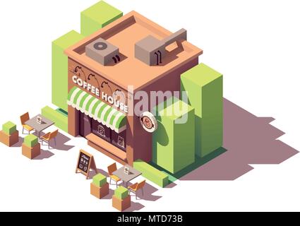 Vector isometric coffee shop Stock Vector