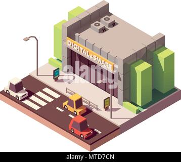 Vector isometric gadgets and computer store Stock Vector