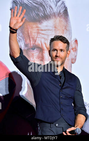 Ryan Reynolds attends the 'Deadpool 2' premiere in Roppongi Hills on May 29, 2018 in Tokyo, Japan. Stock Photo