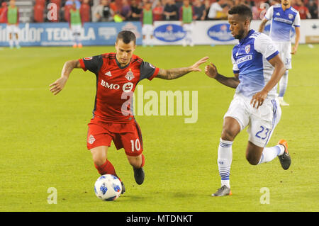 Sebastian Giovinco (#10) in action during 2018 MLS Regular Season match between Toronto FC (Canada) and  FC Dallas (USA) at BMO Field (Score 0:1) Stock Photo