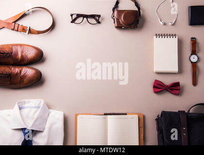 Fathers day greeting card concept. Flat lay. Stock Photo