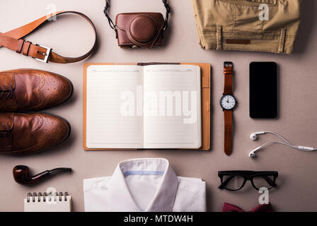 Fathers day greeting card concept. Flat lay. Stock Photo