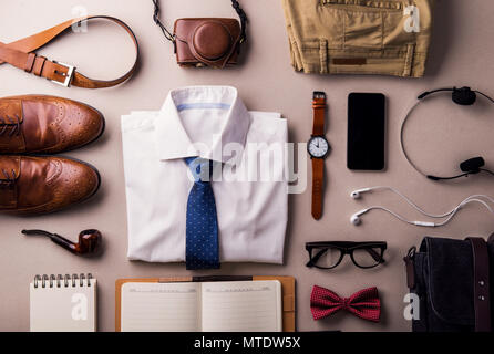 Fathers day greeting card concept. Flat lay. Stock Photo