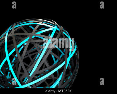 Futuristic sphere with neon glow Stock Photo