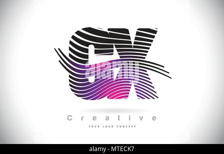 CX C X Lines Letter Design with Creative Elegant Zebra Vector ...