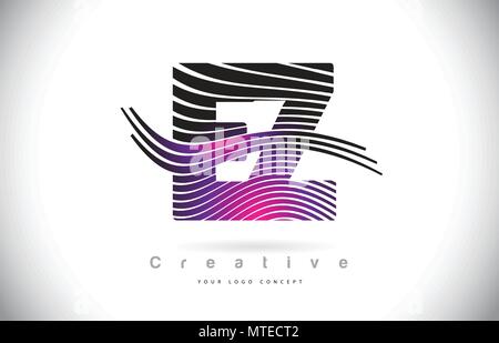 EZ E Z Letter Logo with Zebra Lines Texture Design Vector Illustration ...