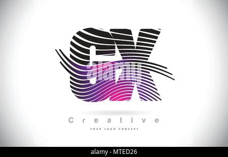 GX G X Purple Letter Logo with Swoosh Design. Creative Magenta Modern ...