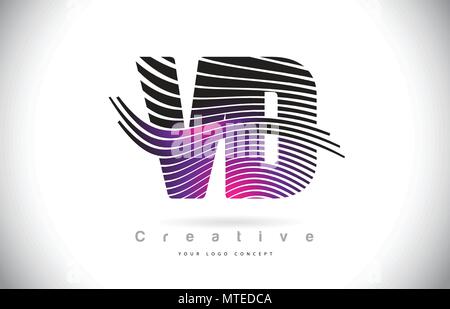 VD V D Letter Logo with Zebra Lines Texture Design Vector Illustration ...