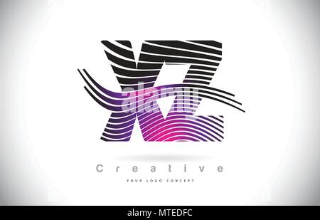 XZ X Z Letter Logo with Zebra Lines Texture Design Vector Illustration ...