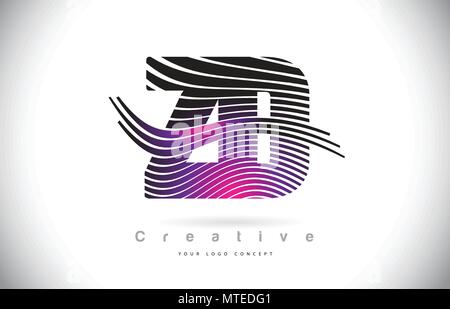 ZD Z D Letter Logo with Zebra Lines Texture Design Vector Illustration ...