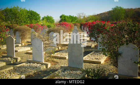 Graves of the Italian Martyre at the italian cemetary at Keren, Eritrea Stock Photo