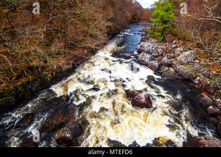 Panoramic poster showing a beautiful Scottish River in full flow ...