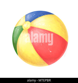 Ball clip art beach ball digital pool play colors element kit on white background Stock Photo