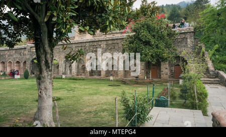 This Image is of a huge garden in Kashmir, India, In total there are more than 200 water fountains in this beautiful Garden for which this is famous. Stock Photo