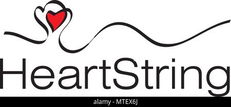 Heart String Logo Stock Vector