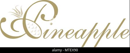 Gold Pineapple Logo Stock Vector