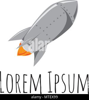 Cute Space Rocket Logo Stock Vector