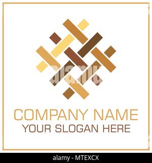 Flat Style Vector Logo Parquet / Laminate for Flooring Company ( Roundet Version ) Stock Vector