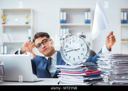 Businessman throwing white flag and giving up Stock Photo